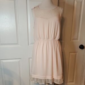 Forever 21 Light Pink Lace Accent, Sleeveless Dress